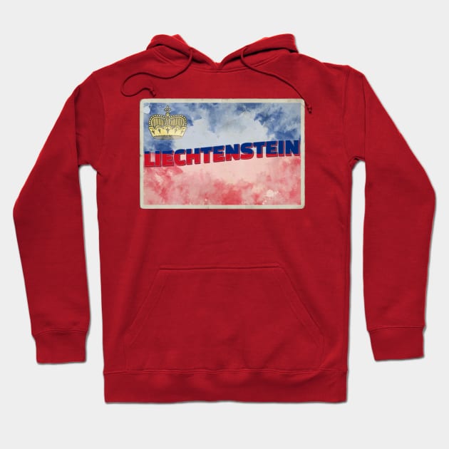 Liechtenstein Vintage style retro souvenir Hoodie by DesignerPropo